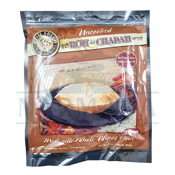 UNCOOKED ROTI FRESH CHAPATI  12PC WHOLE WHEAT