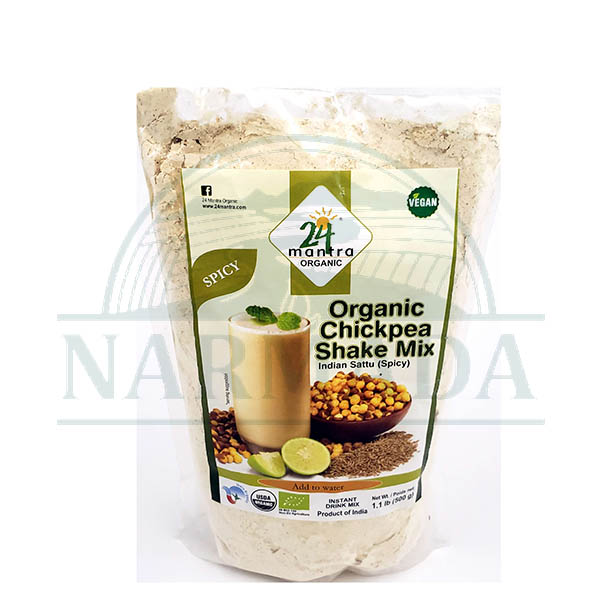 24MANTRA ORGANIC CHICKPEA SHAKE MIX SPICY 1.1LB