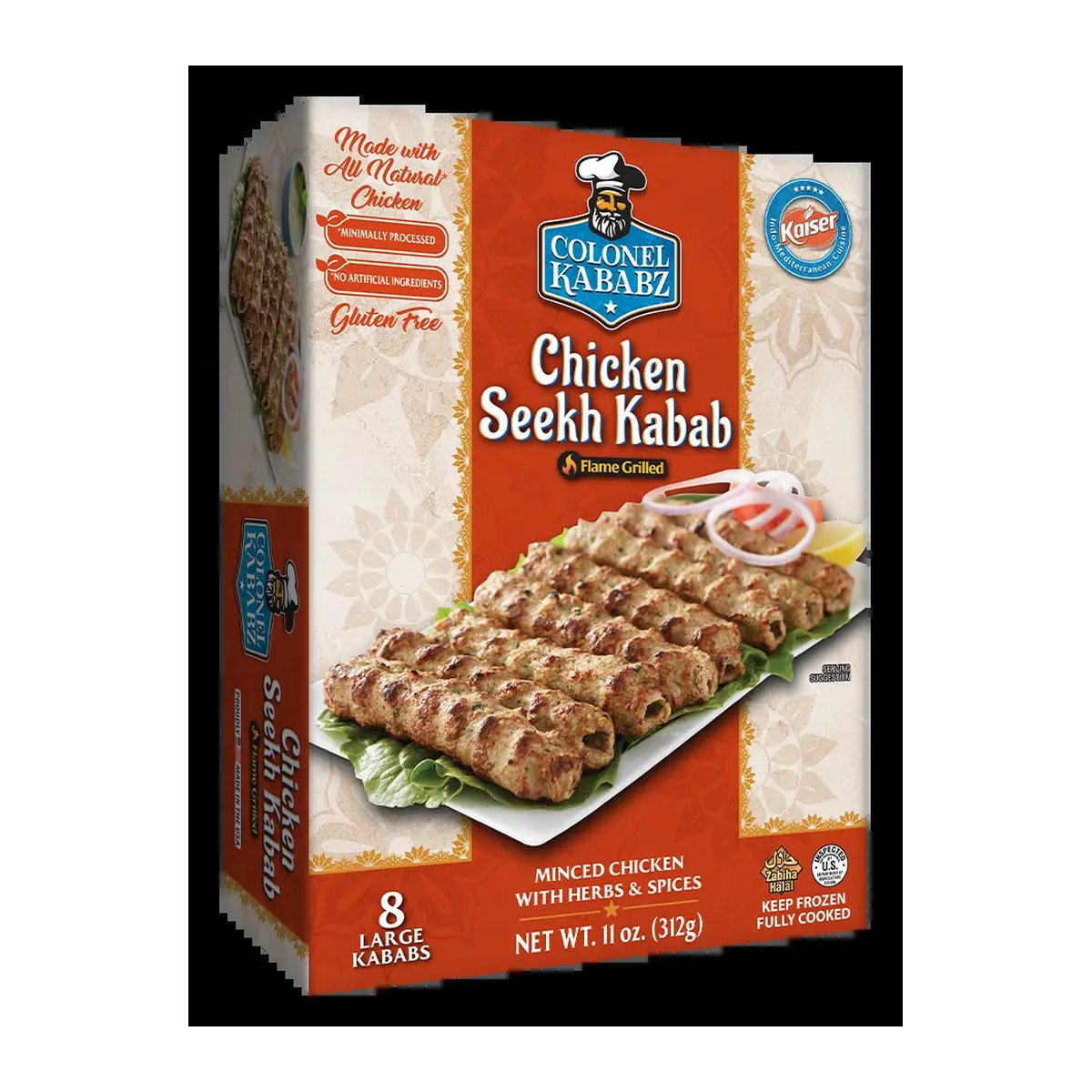 COLONEL KABABZ CHICKEN SEEKH KABABS 11OZ - Image 1