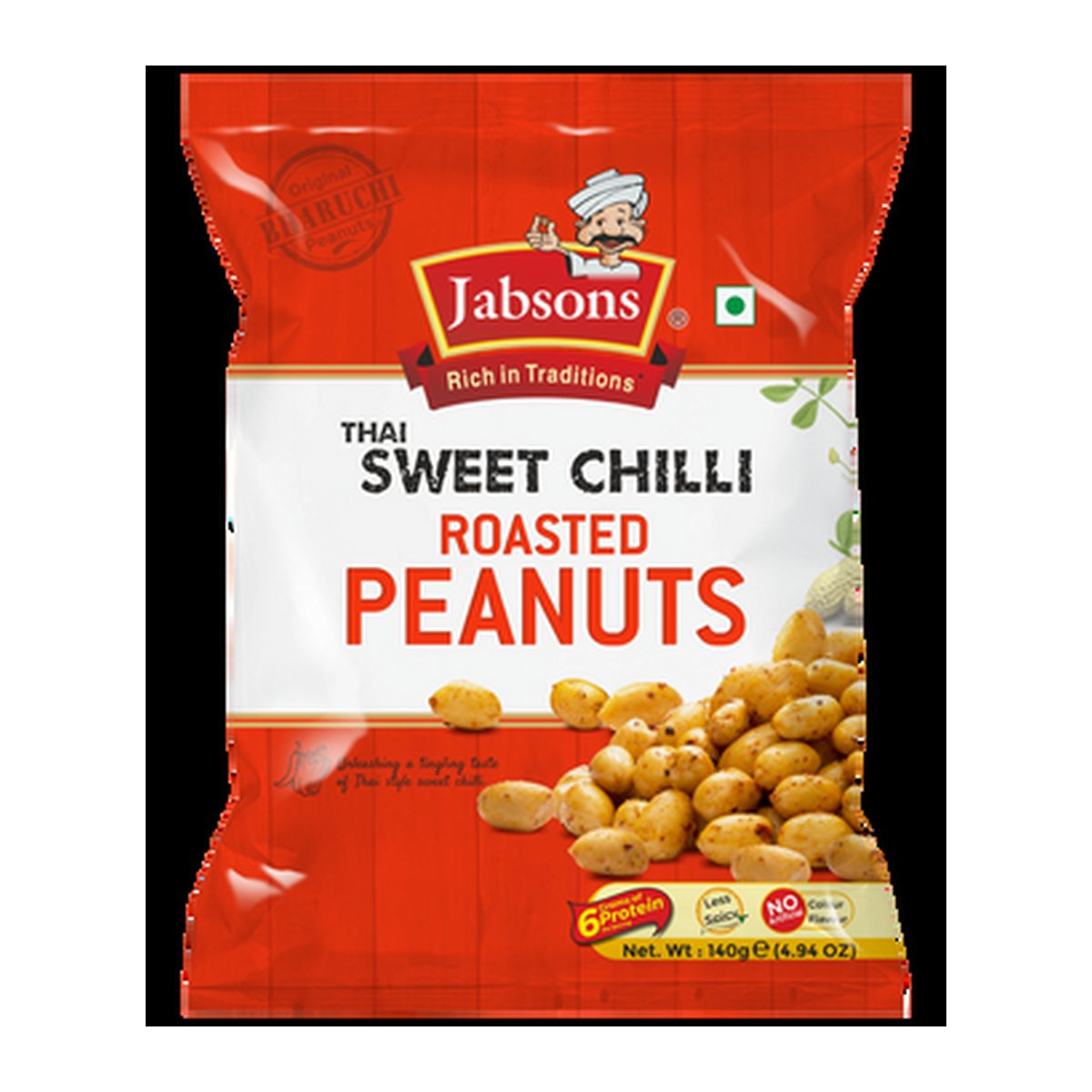 JABSONS SWEET CHILLI PEANUTS 4.94OZ - Image 1