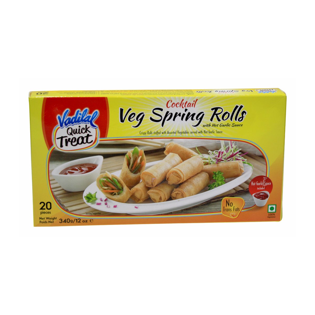 VADILAL COCKTAIL VEG SPRING ROLLS  12OZ - Image 1