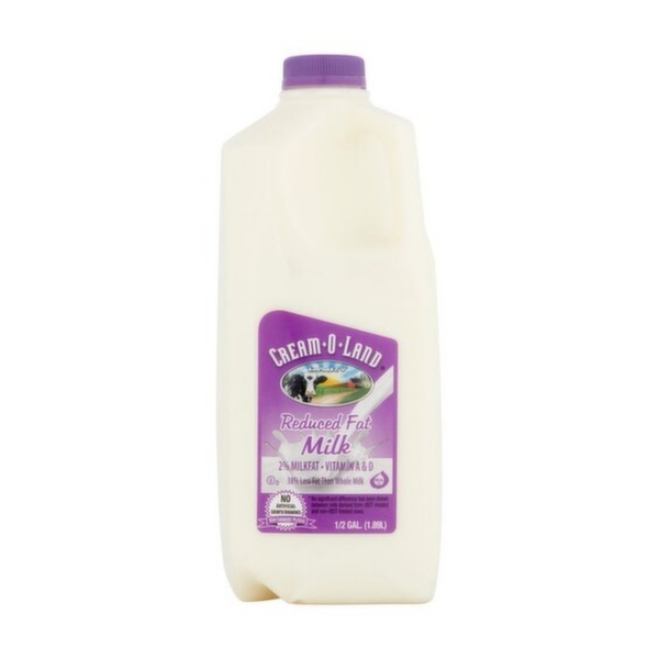 Milk 2% - Low Fat 0.5 Gallon Cream-O-Land