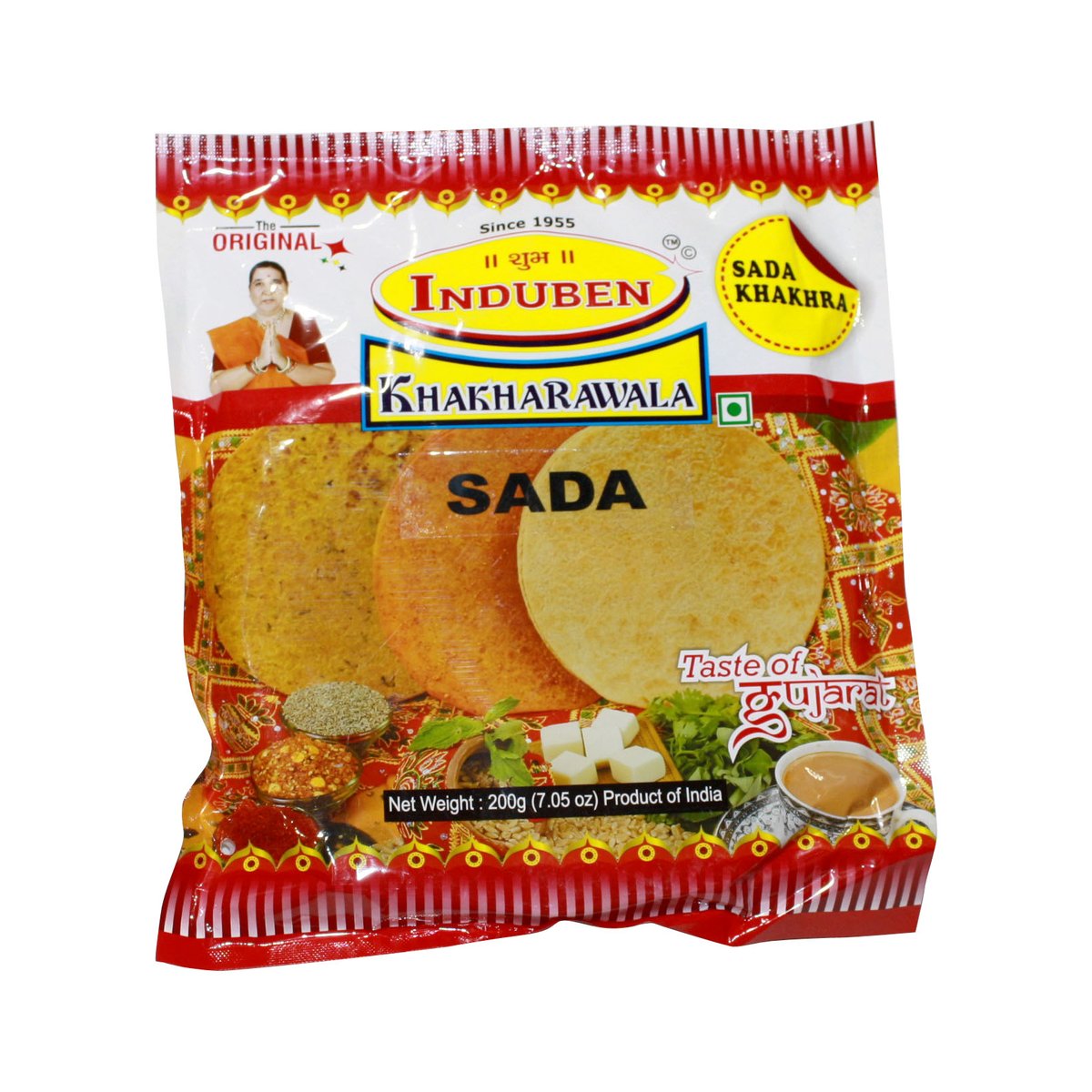 INDUBEN SADA  PLAIN KHAKHRA 200G - Image 1