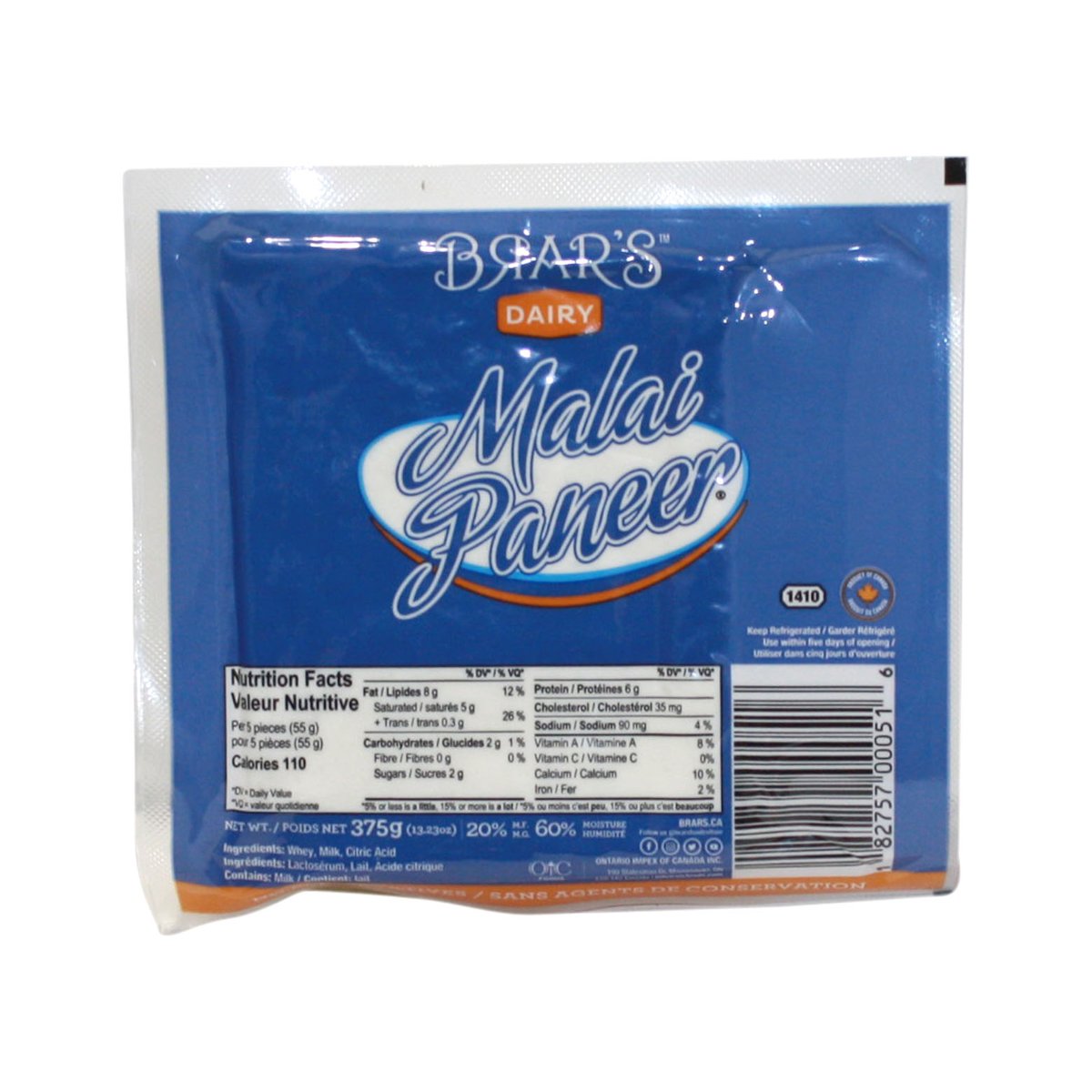 BRAR FAAB MALAI PANEER 375GM - Image 1