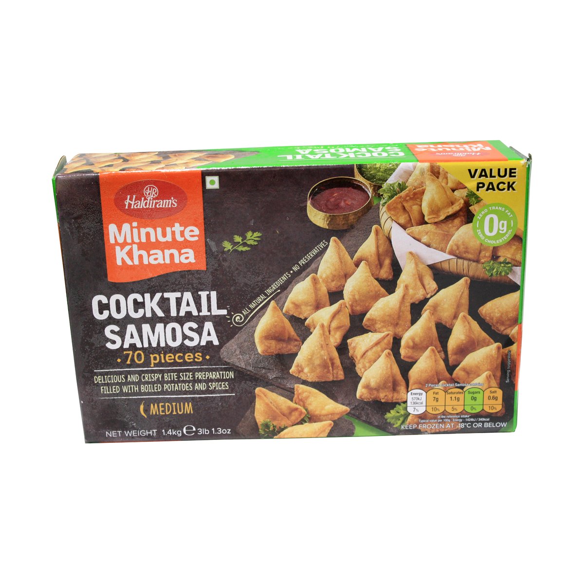 HALDIRAM COCKTAIL SAMOSA 70 PCS 1.4KG - Image 1