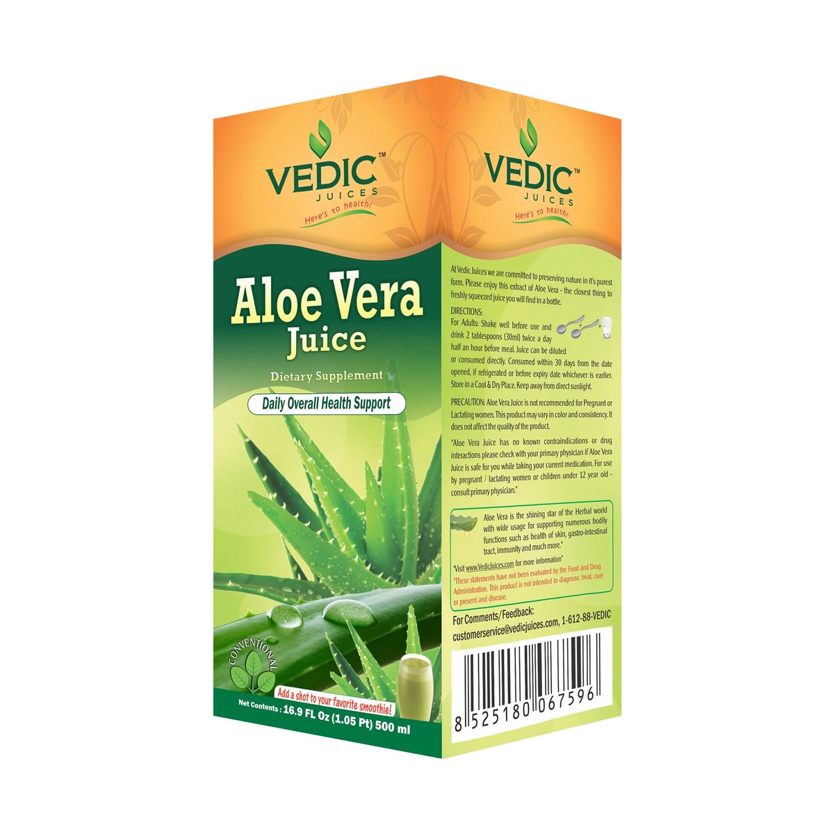 ALOEVERA JUICE 500ml VEDIC REG - Image 1