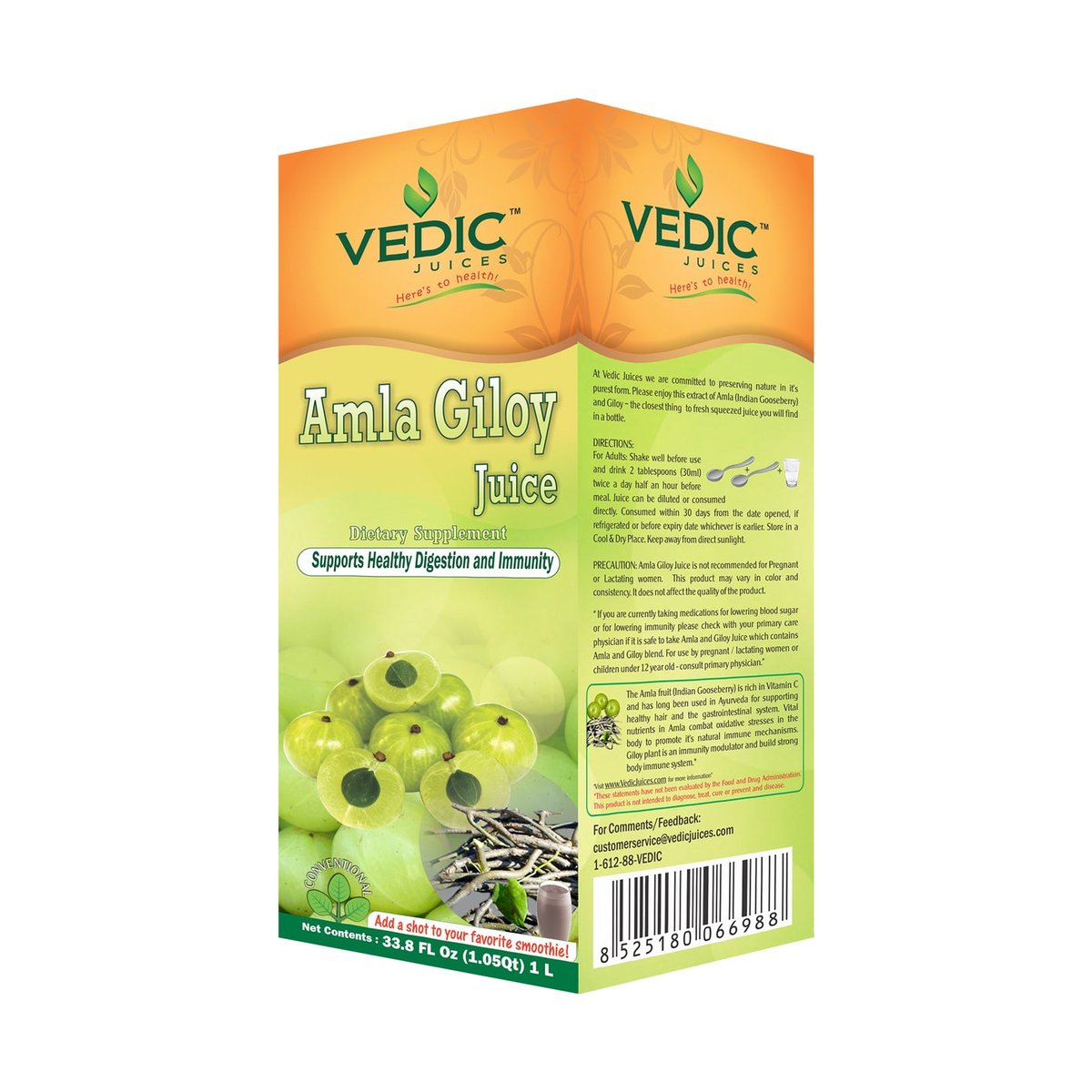 VEDIC REGULAR  AMLA GILOY JUICE 1LT - Image 1