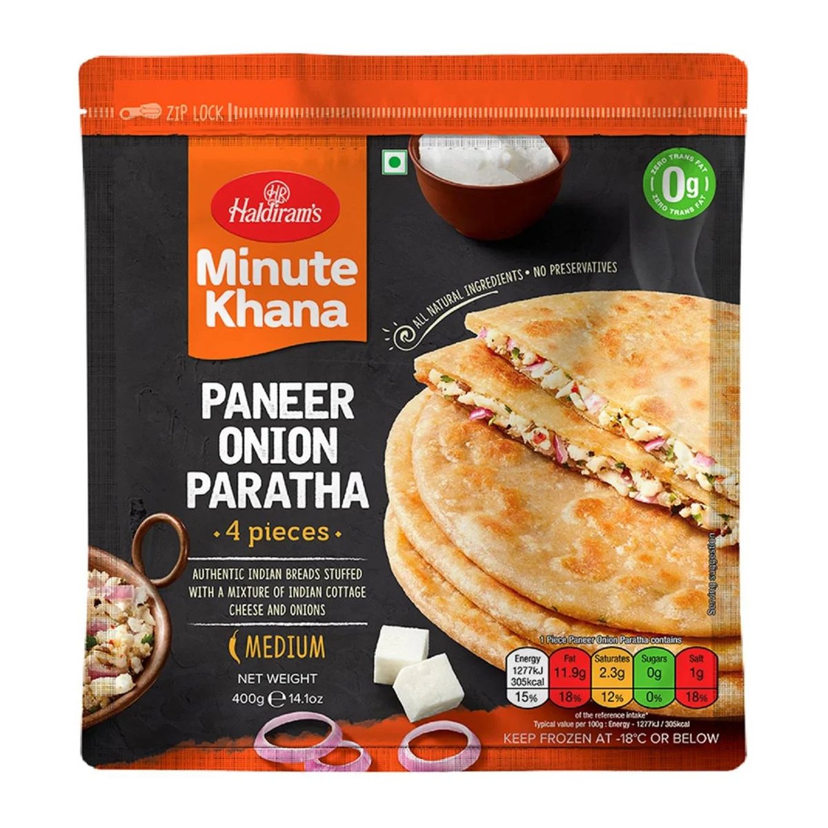 HALDIRAM PANEER ONION PARATH VP 3.5LB - Image 1