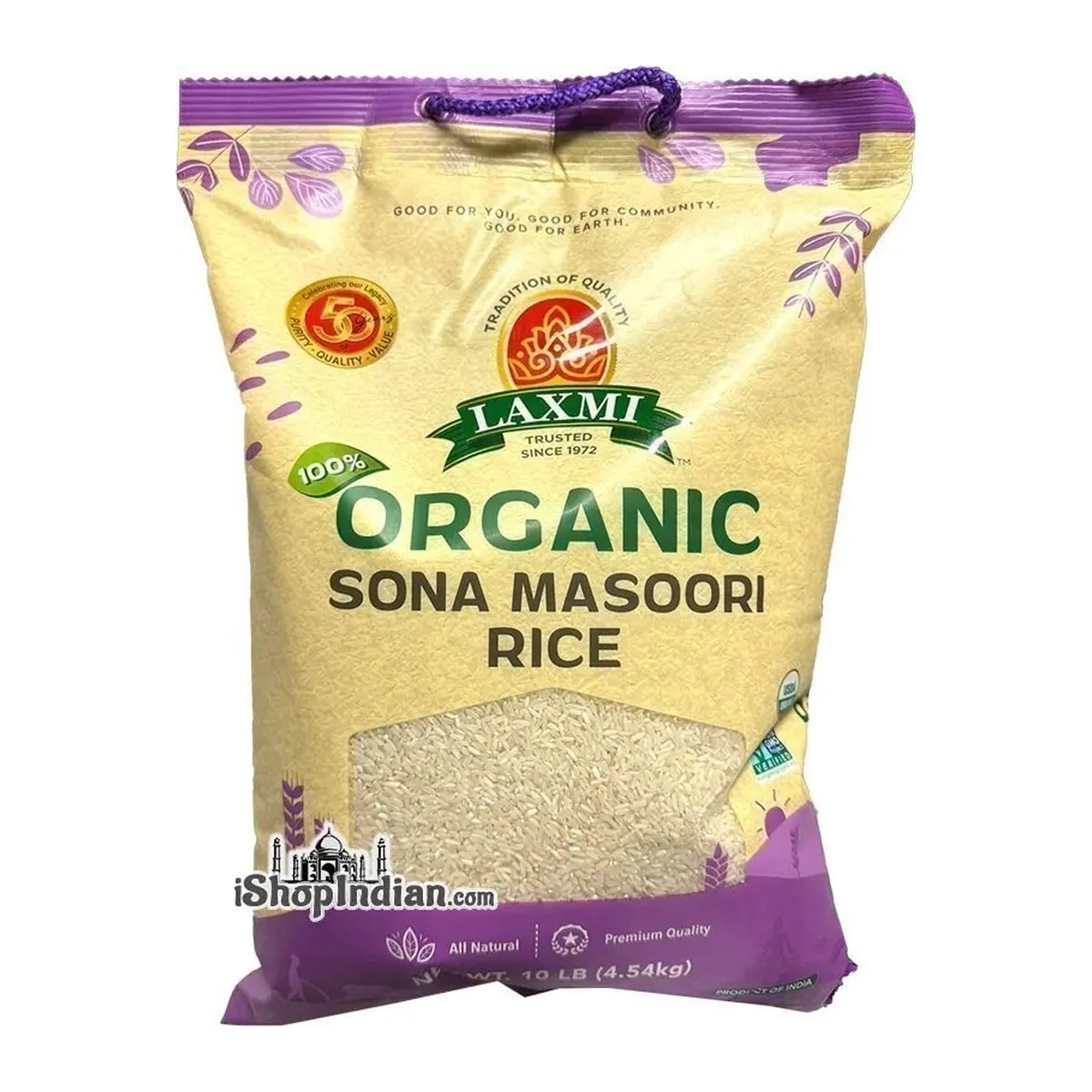 LAXMI ORGANIC SONA MASOORI 10LB - Image 1