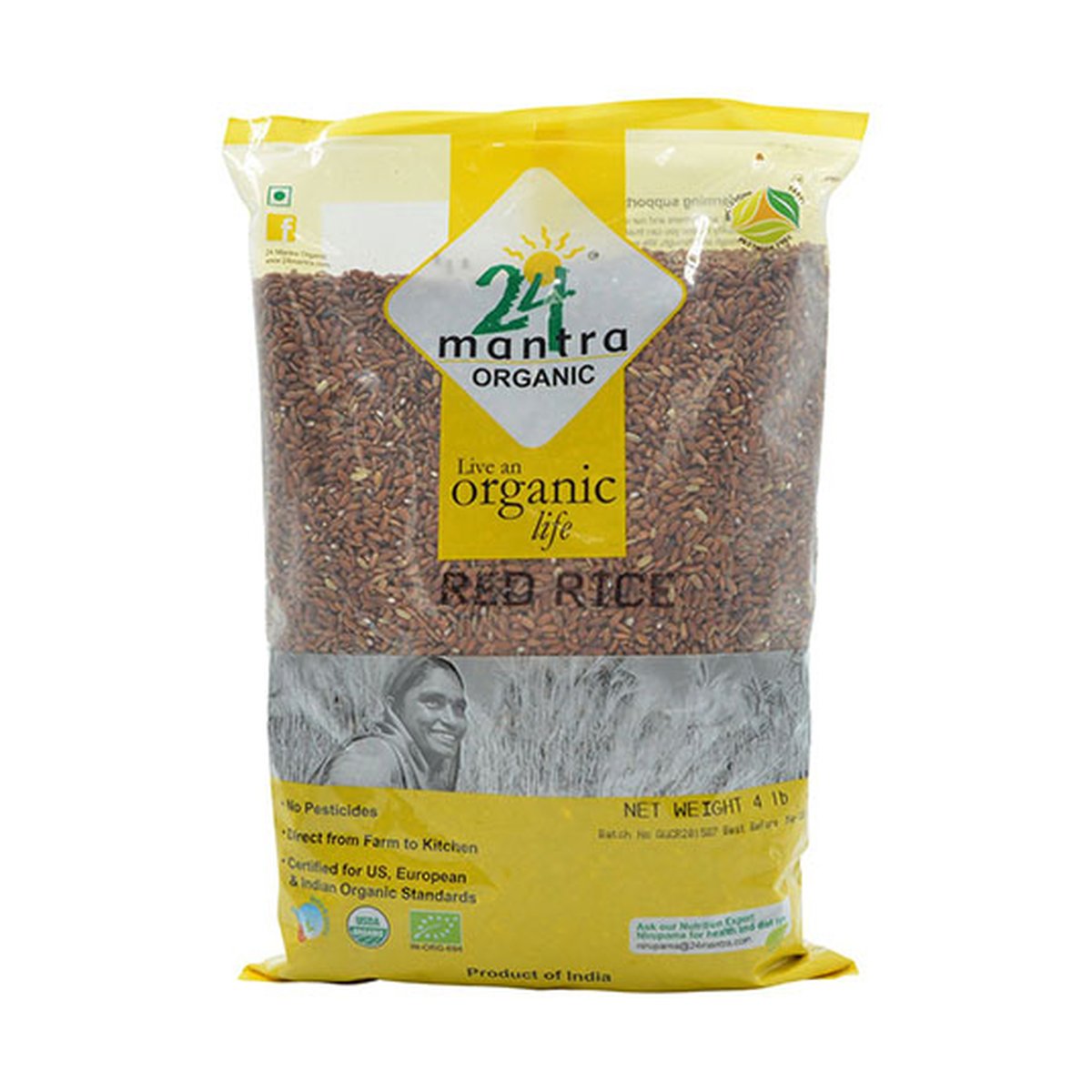 ORGANIC RED RICE 4LB 24 MANTRA - Image 1
