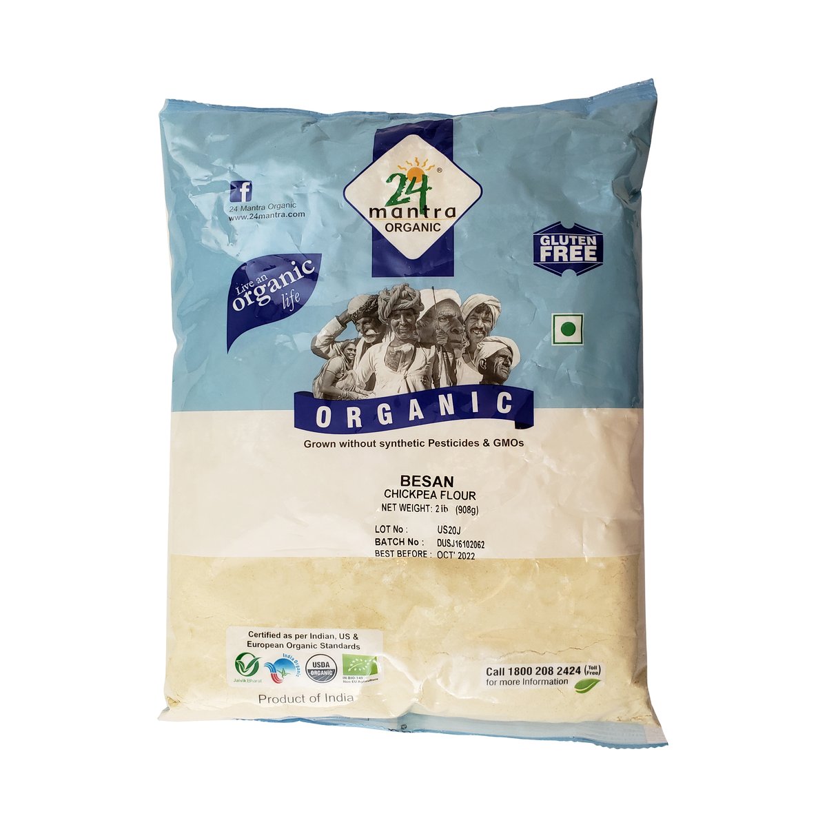 24MANTRA ORGANIC BESAN 2LB - Image 1