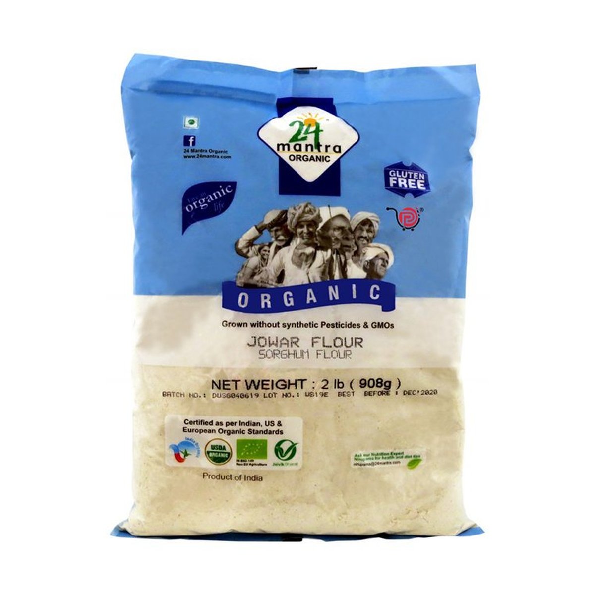 24MNTR ORG JUWAR FLOUR 2LB - Image 1