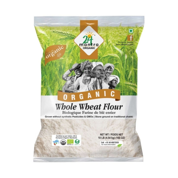 ORGANIC WHOLE WHEAT ATTA 10LB 24 MANTRA