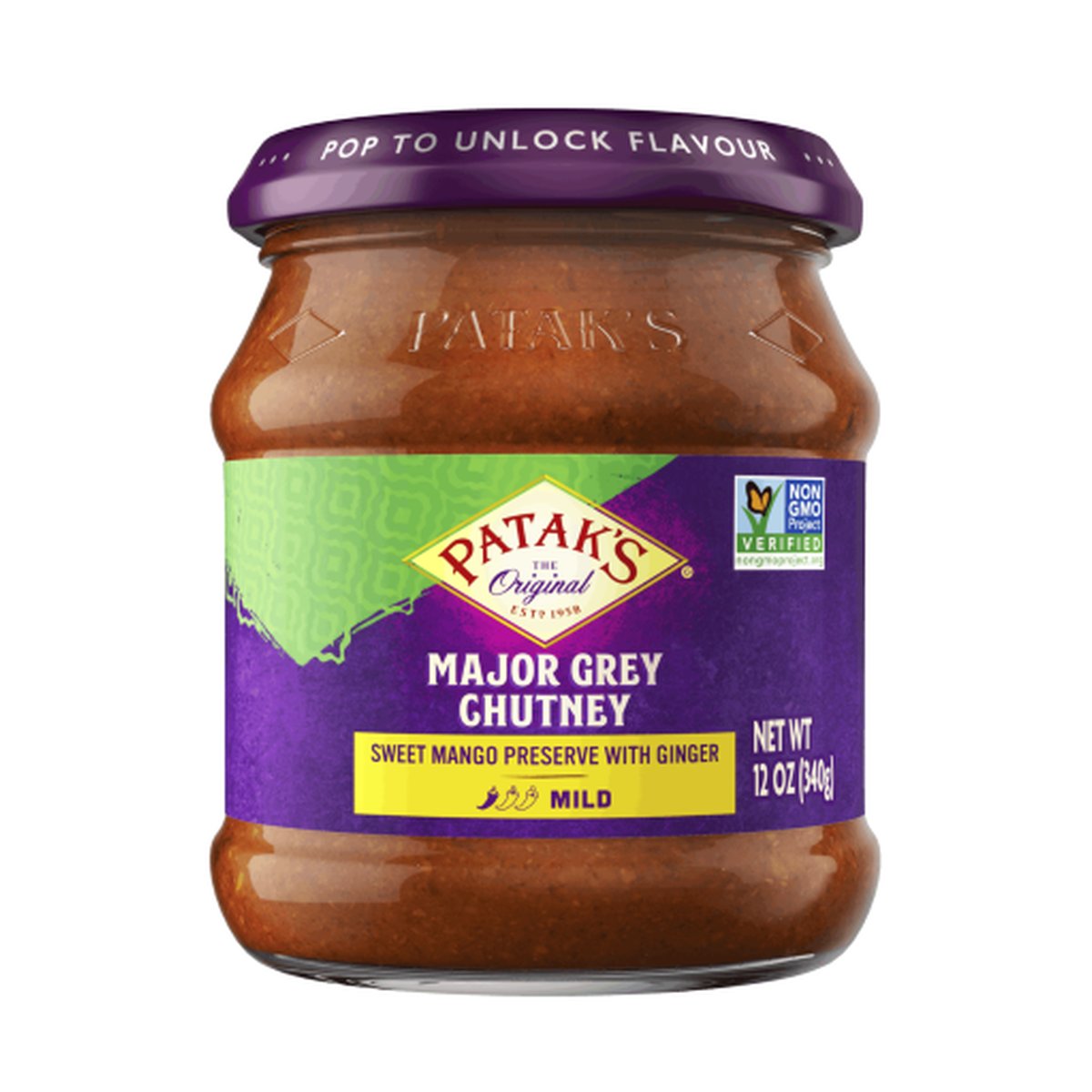MAJOR GREY CHUTNEY 12OZ PATAK - Image 1