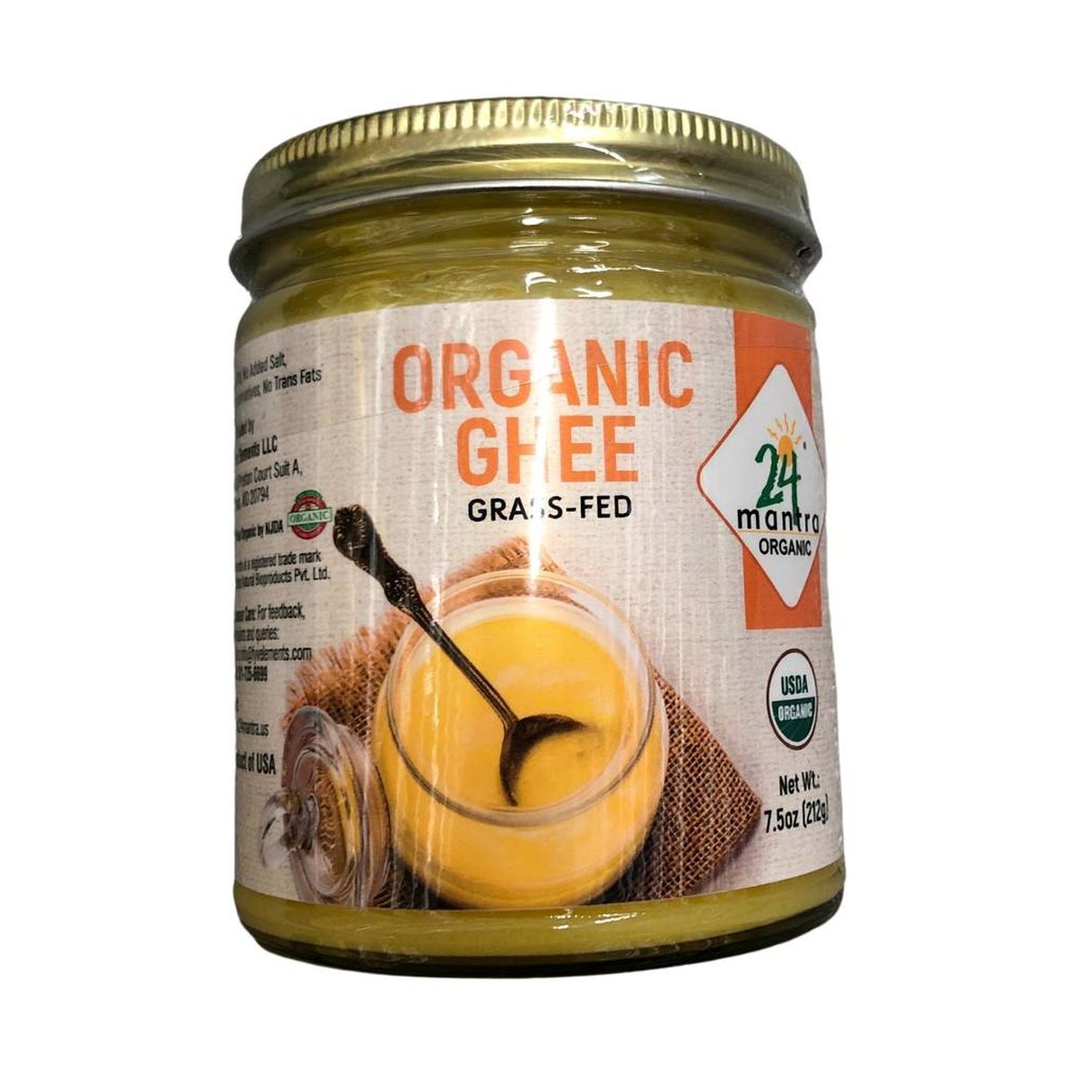 ORGANIC GRASS FED GHEE 7.5OZ 24MNT - Image 1