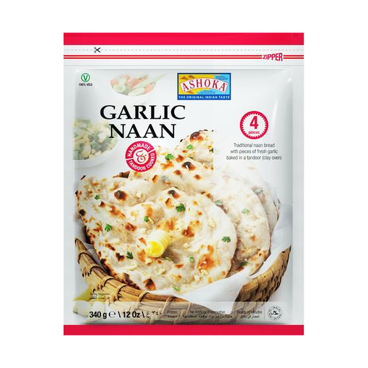 GARLIC NAAN 340GM ASHOKA - Image 1