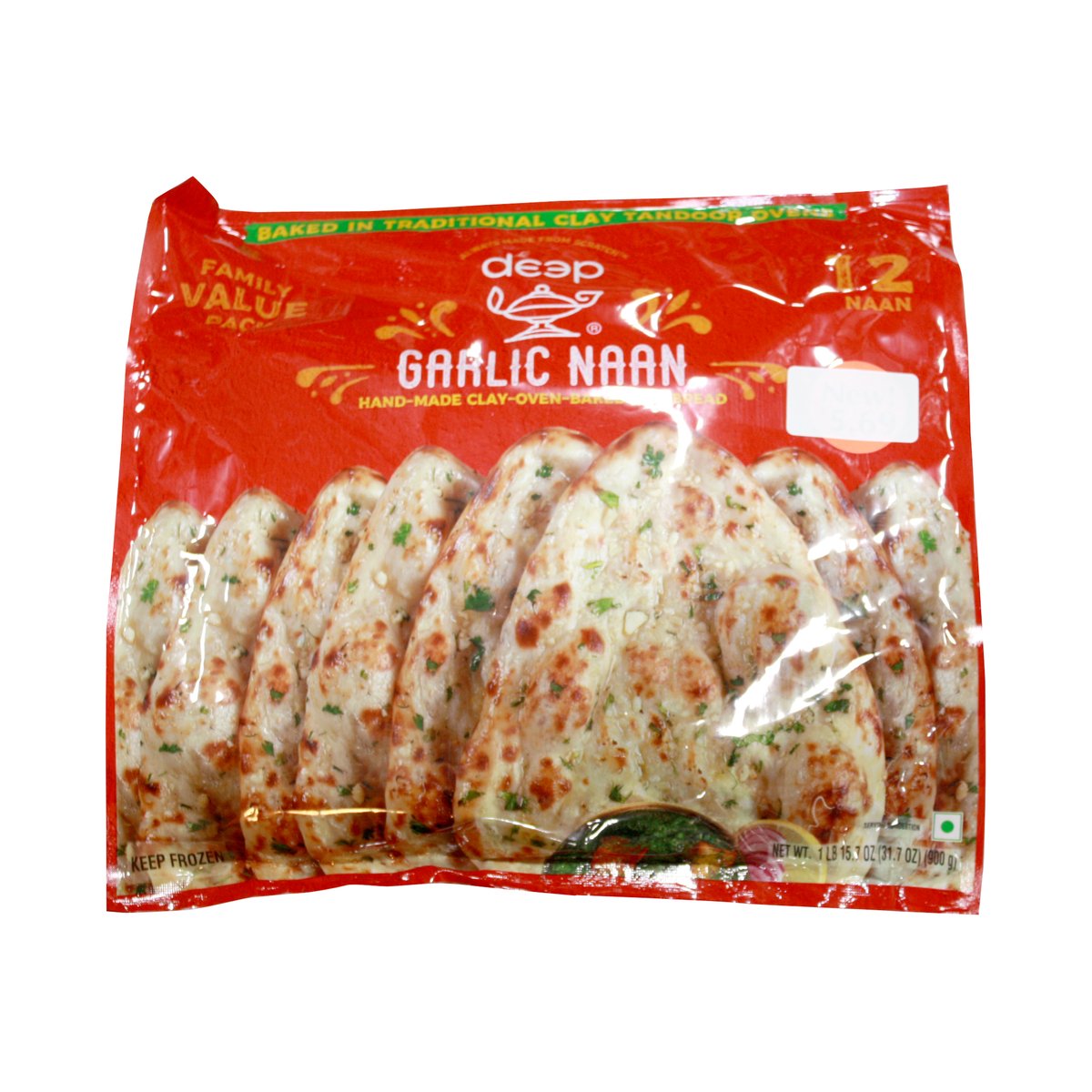 DEEP GARLIC NAAN FP 12PC 1.98LB - Image 1