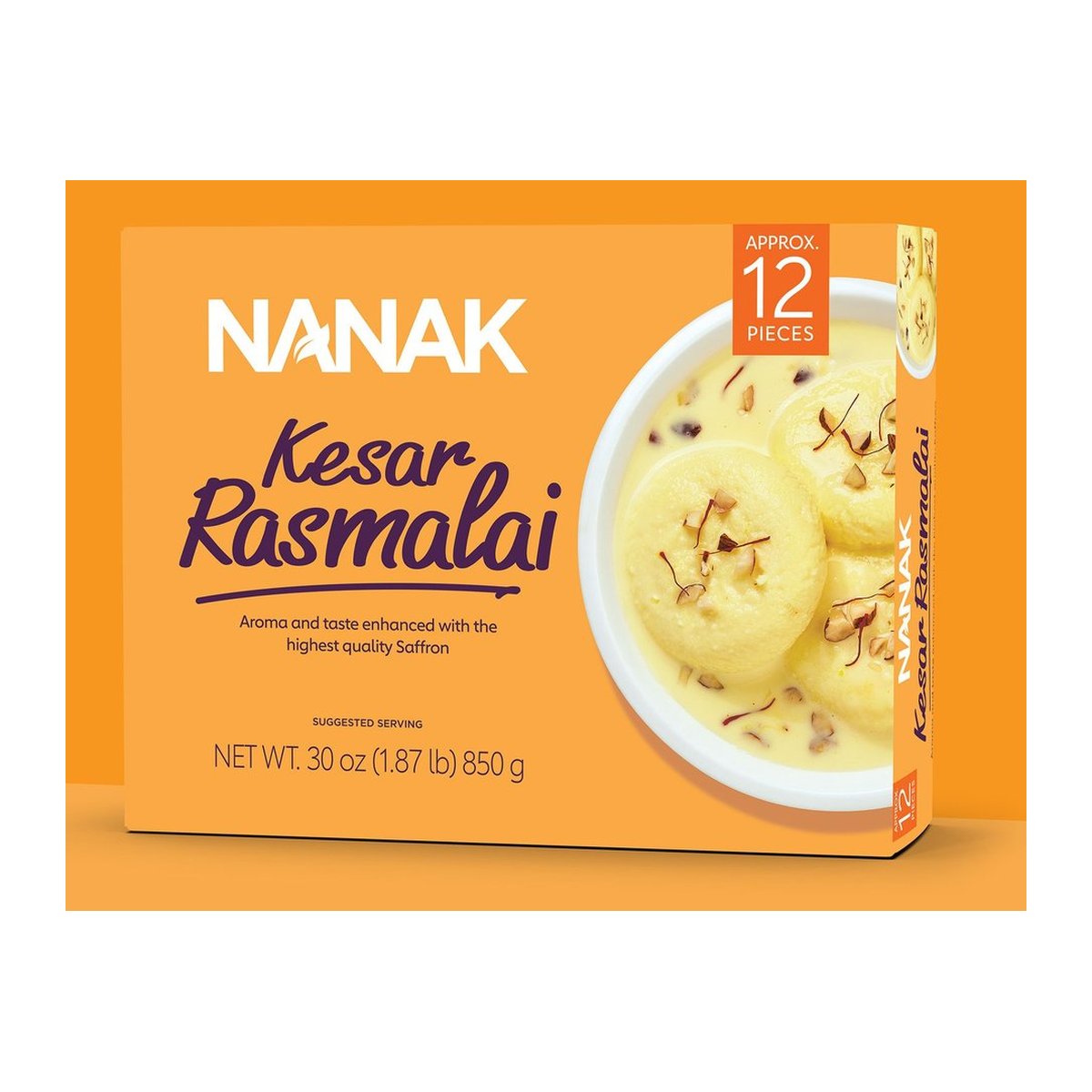 NANAK KESAR RASMALAI 12PC 1.87LB - Image 1