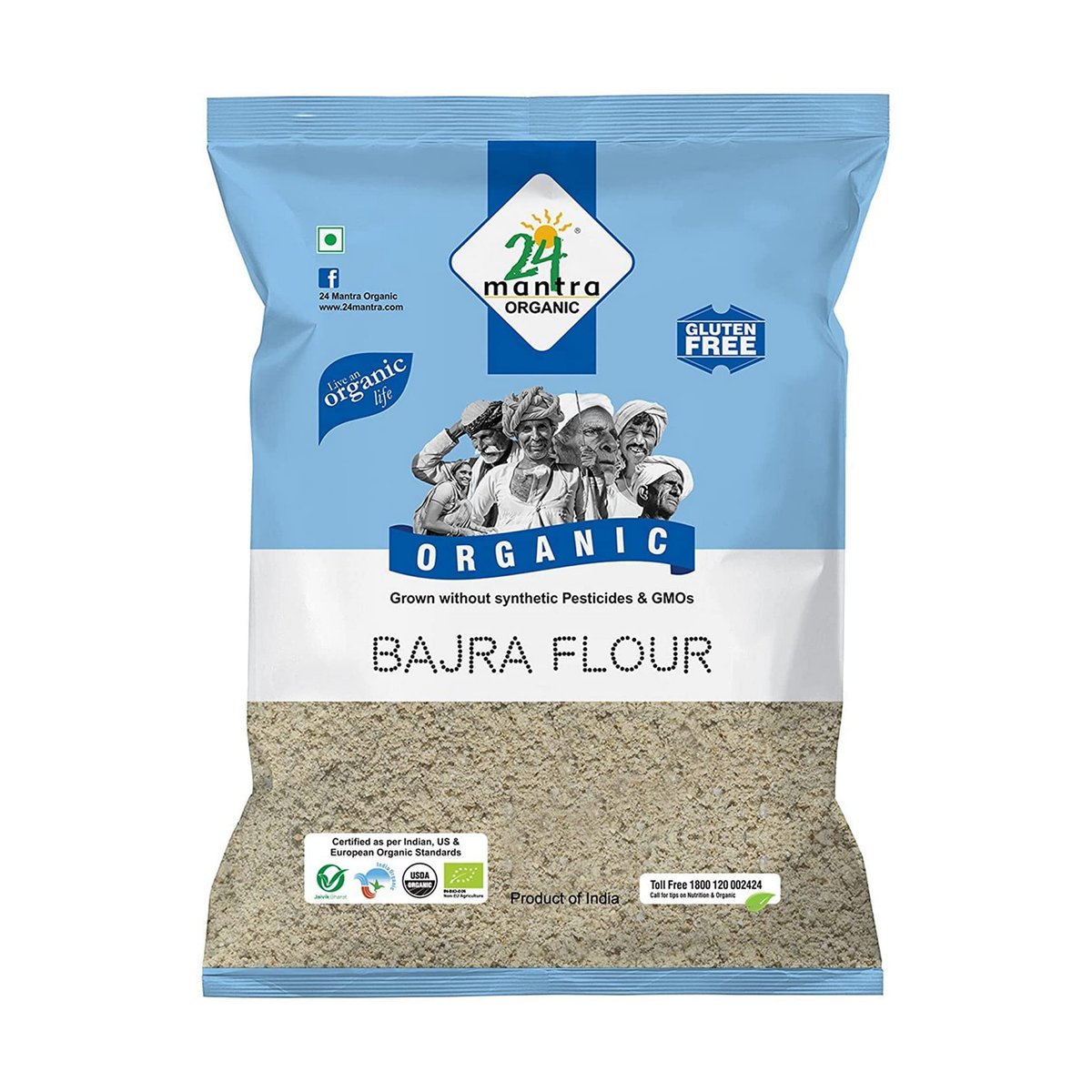 24MANTRA ORGANIC BAJRA FLOUR 2LB - Image 1