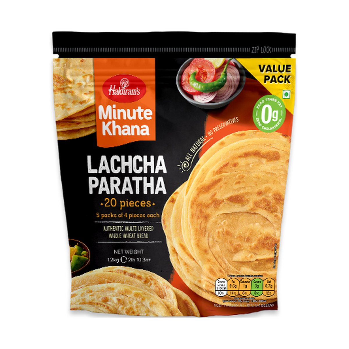 HALDIRAM LACHCHA  PARATHA VP 1.2 KG 20pc - Image 1