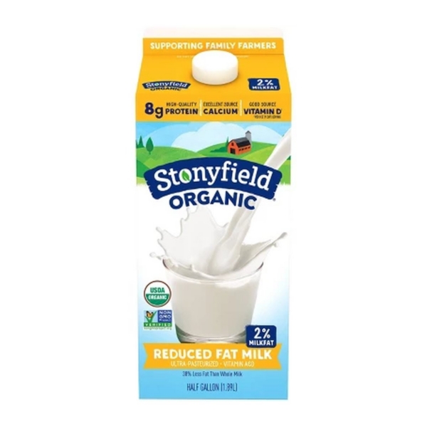 Milk Organic 2Pct 0.5 GAL Stonyfield
