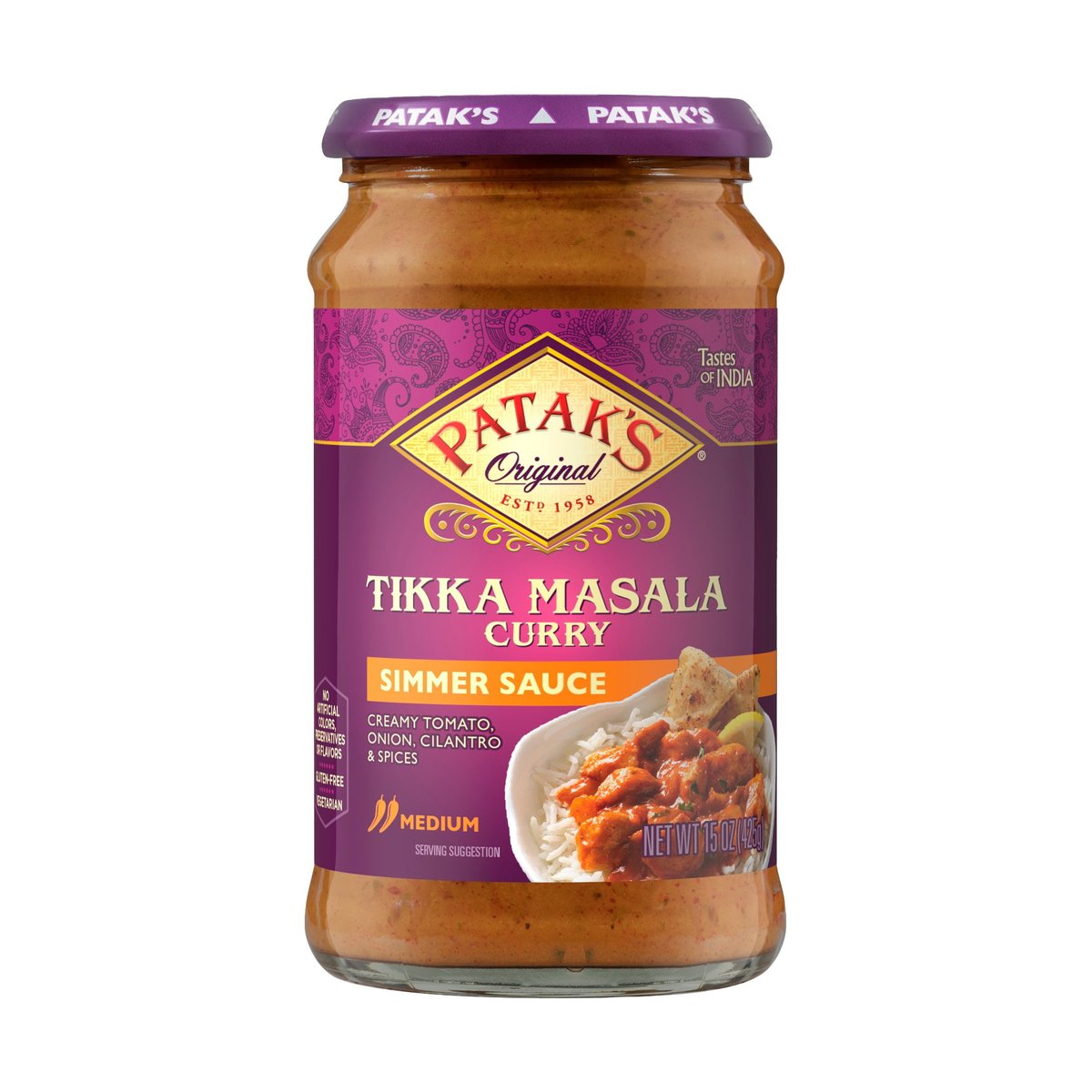 PATAK TIKKA MSL MEDIUM SIMMER SAUCE 15OZ - Image 1