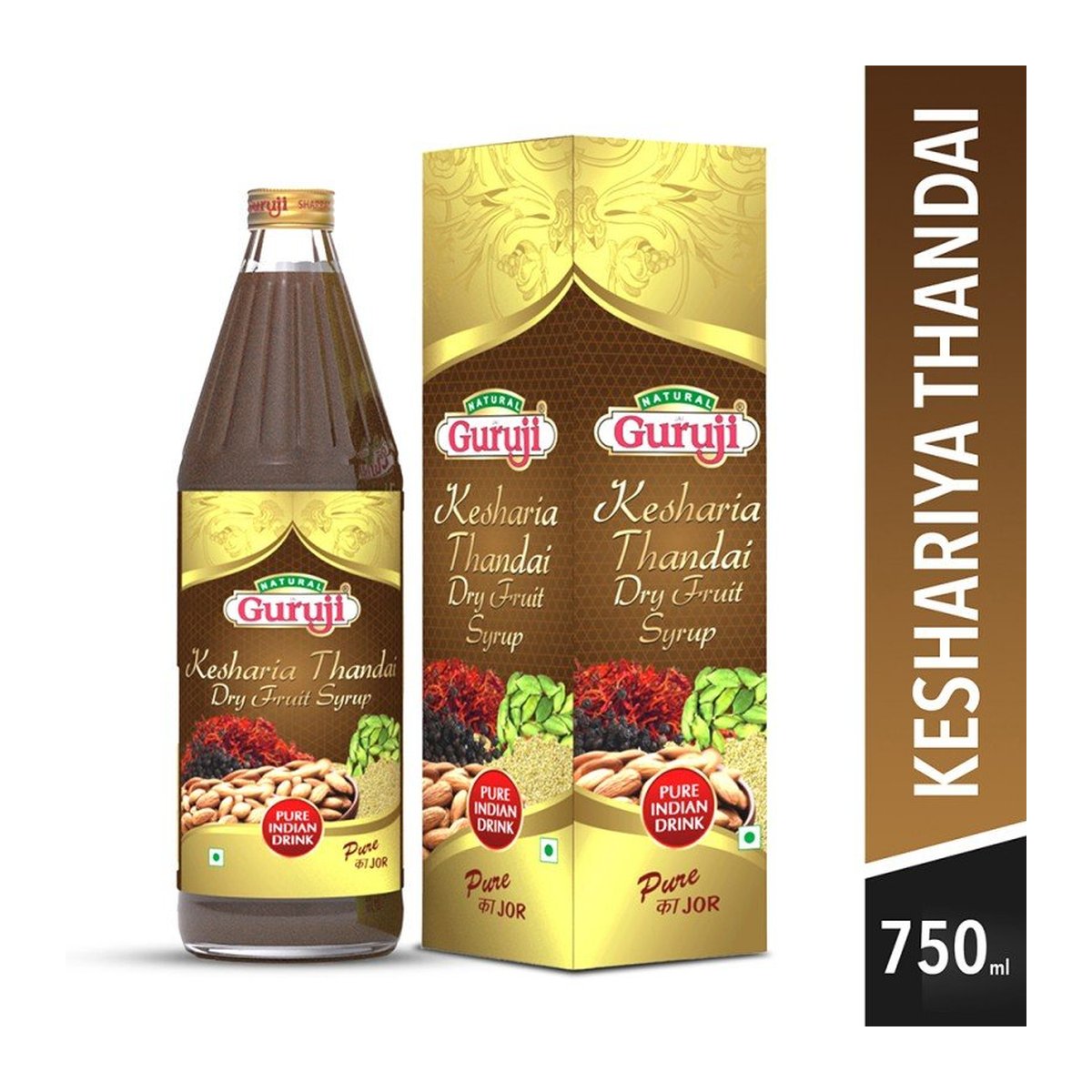 GURUJI THANDAI KESAR PISTA 750ML - Image 1