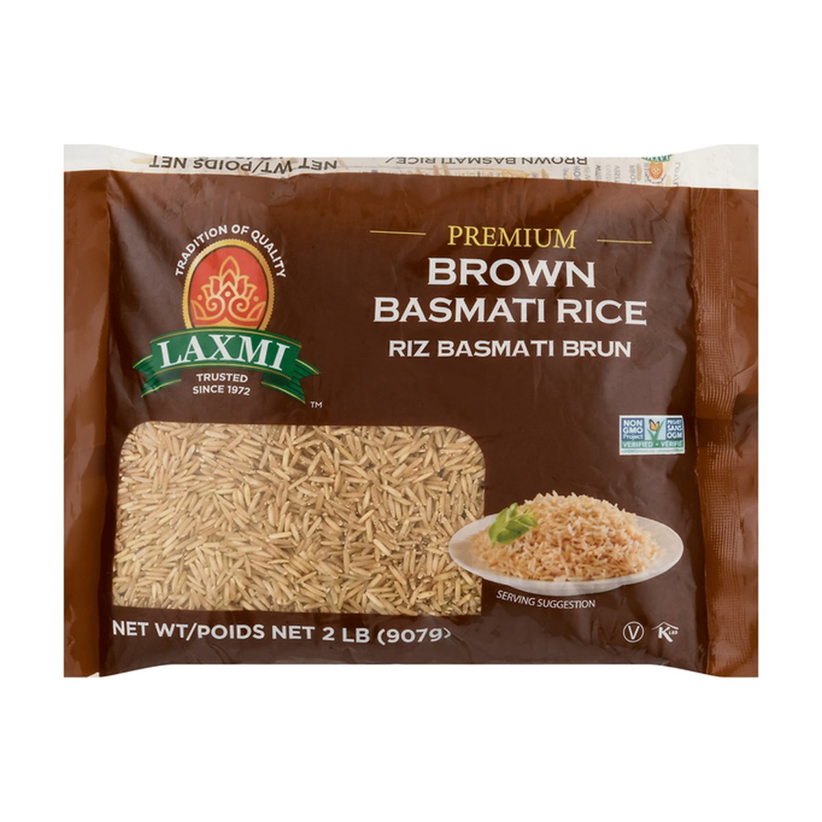 LAXMI BROWN BASMATI RICE 2LB - Image 1