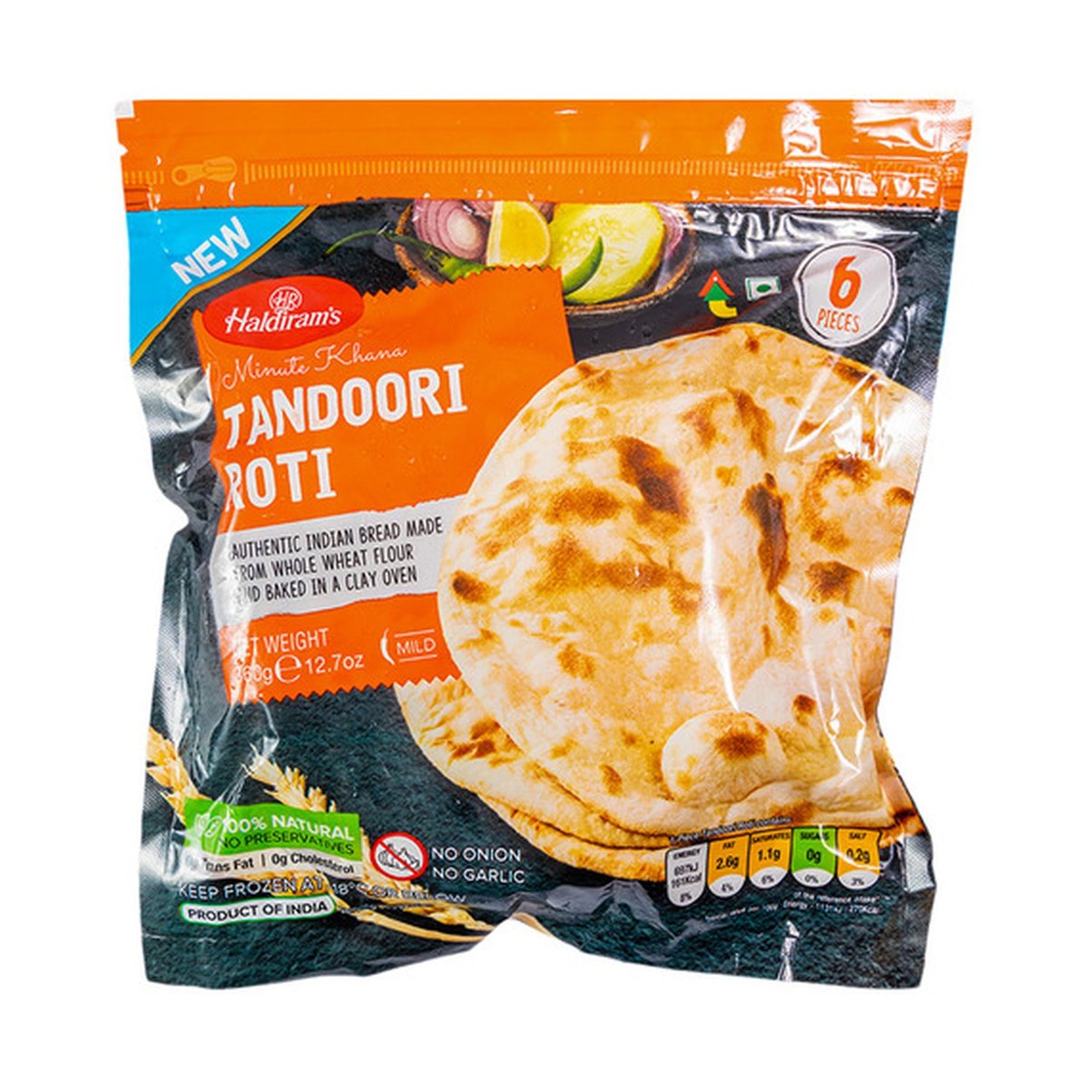 HALDIRAM TANDOORI ROTI 6PCS 12OZ - Image 1
