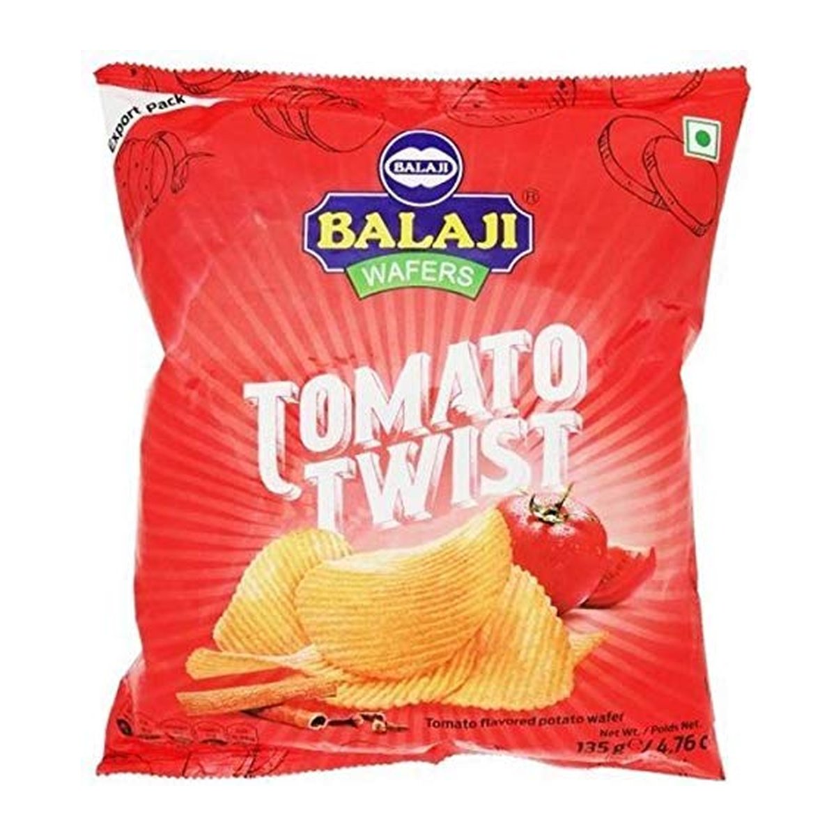 BALAJI WAFER TOMATO TWIST 140G - Image 1