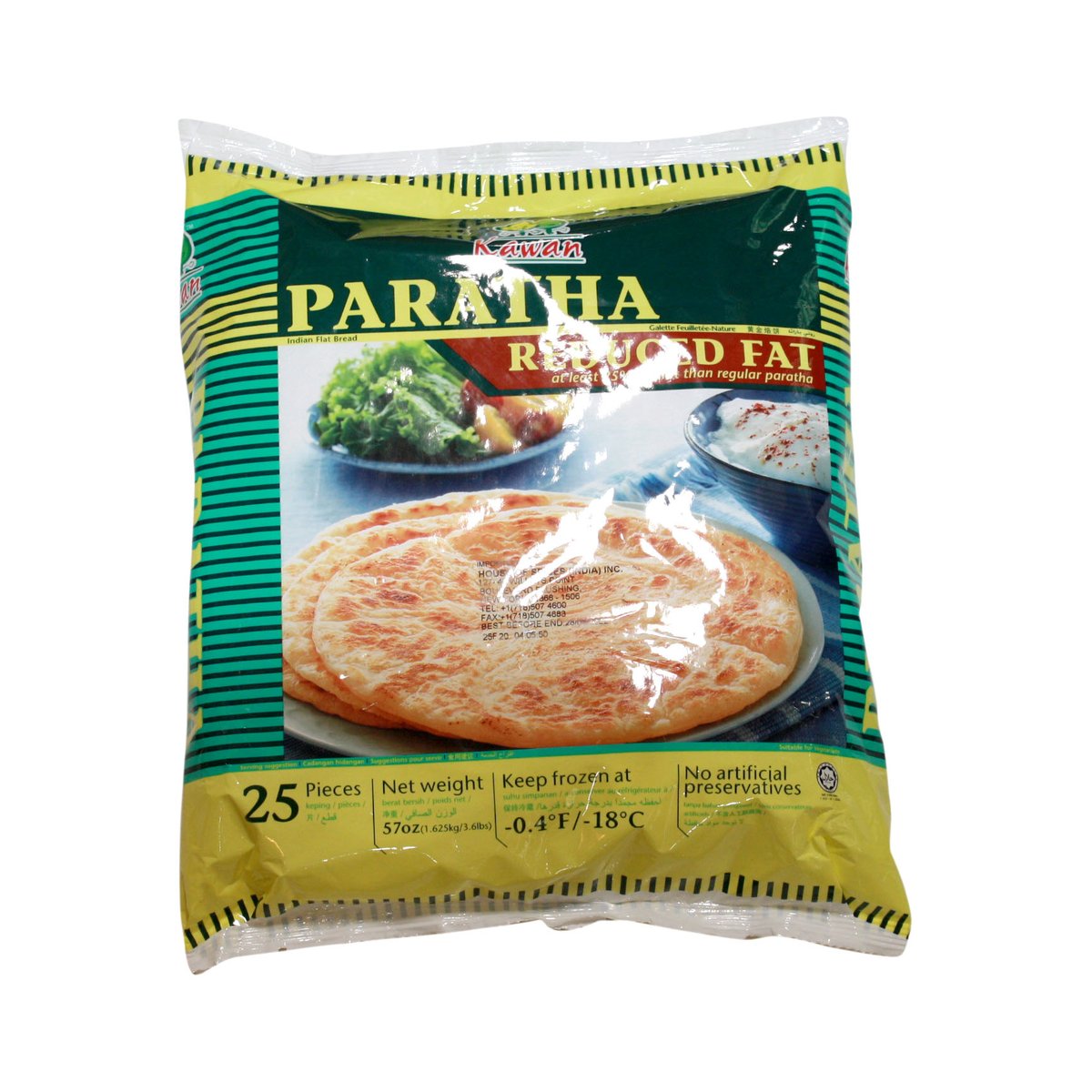 KAWAN PARATHA REDUCED FAT 25PC 3.5LB - Image 1