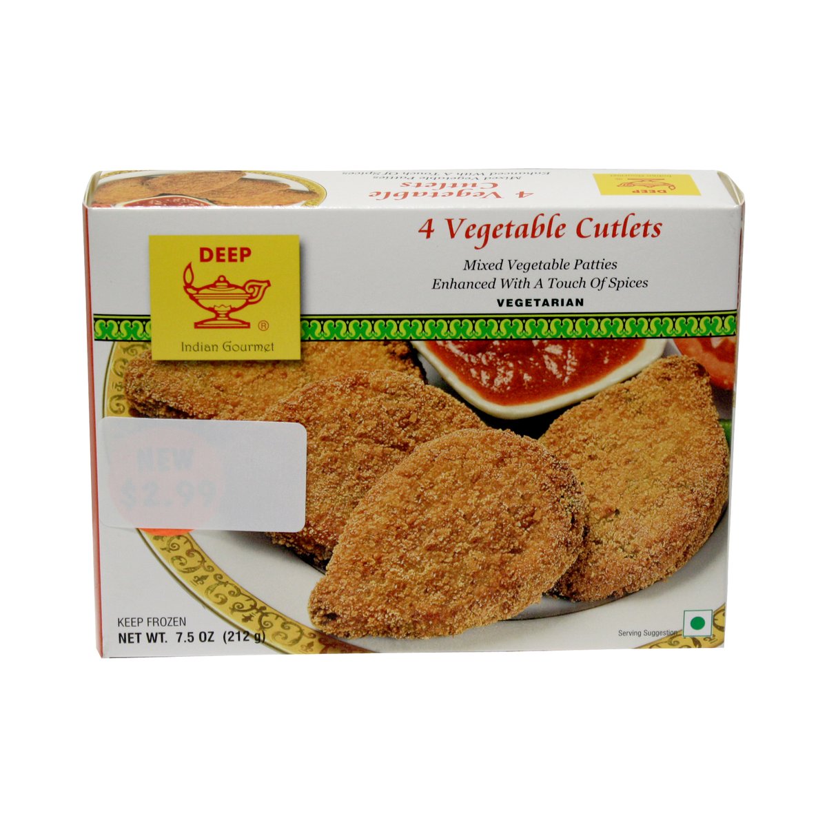 DEEP 4 VEGETABLE CUTLET 7 OZ - Image 1