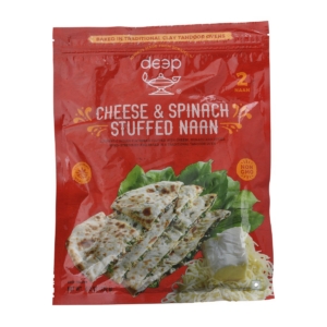 DEEP CHEESE AND SPINACH STUFFED  NAAN