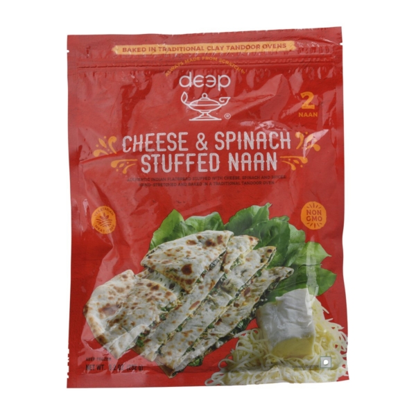 DEEP CHEESE AND SPINACH STUFFED  NAAN