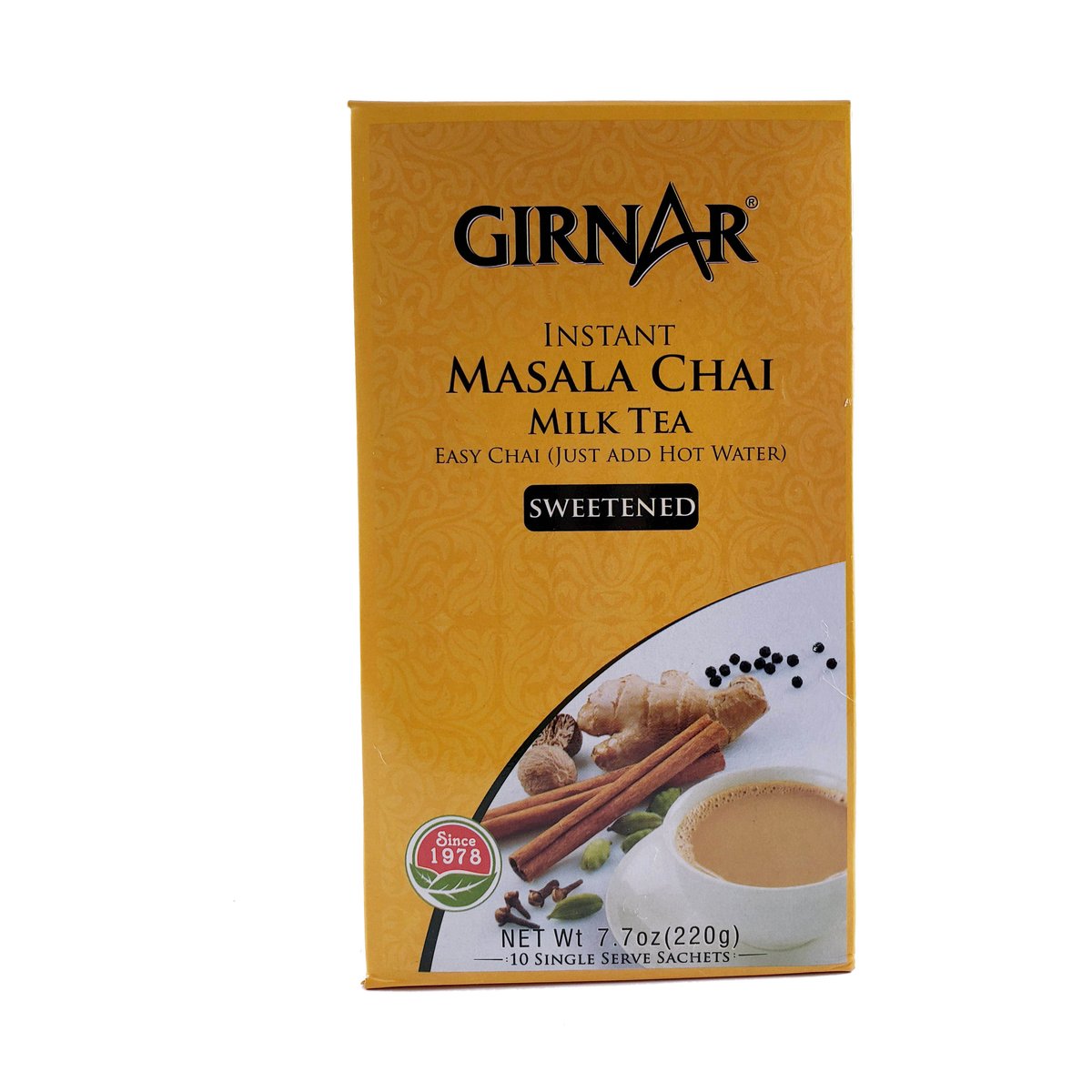 GIRNAR INSTANT MASALA CHAI MILK TEA 10 SACHET 220GM - Image 1