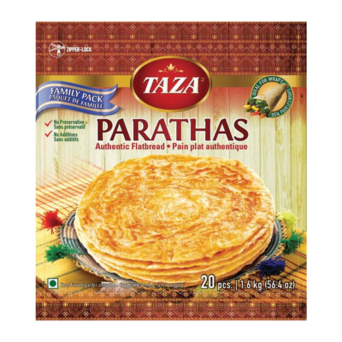TAZA PLAIN PARATHAS 1.6 KG - Image 1