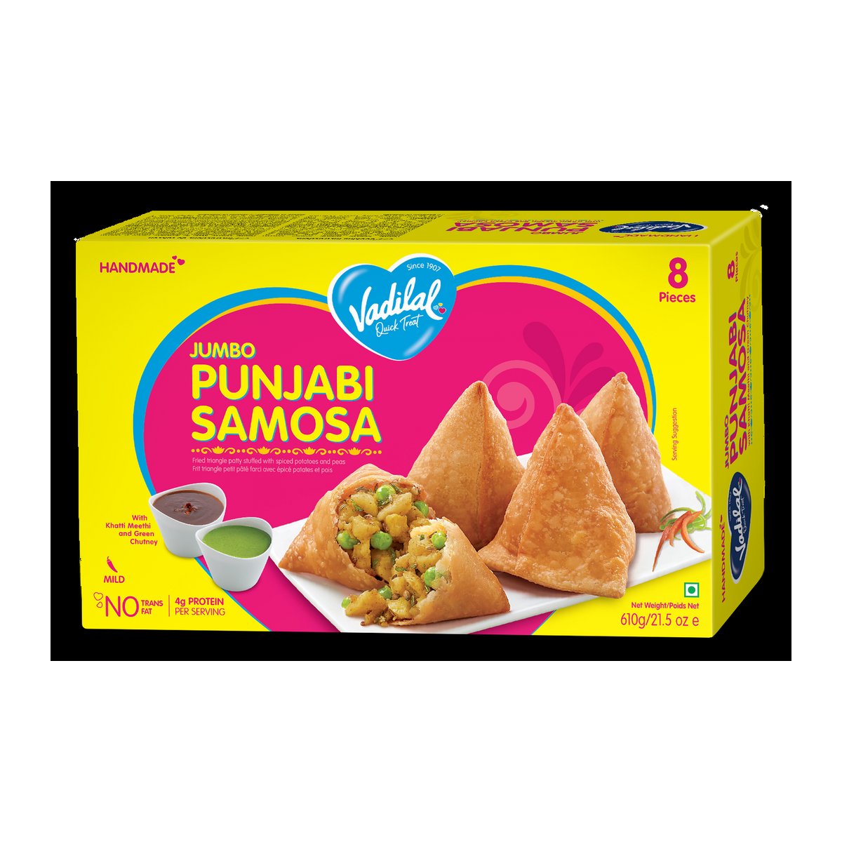 VADILAL JUMBO PUNJABI SAMOSA 8PC HANDMADE - Image 1