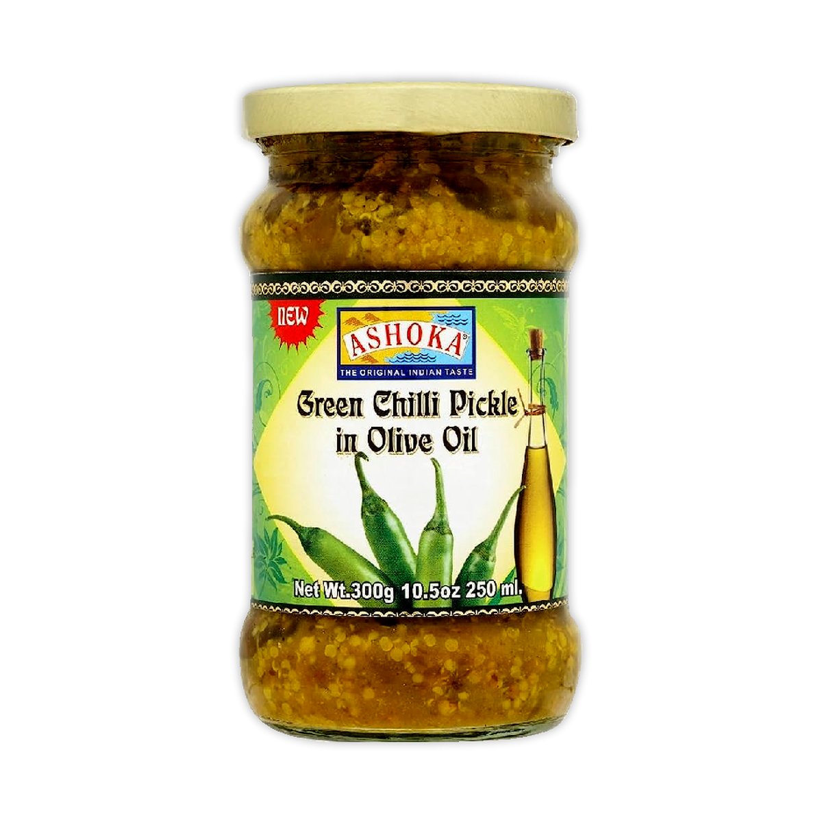 ASHOKA OO GREEN CHILLI PICKLE 300G - Image 1