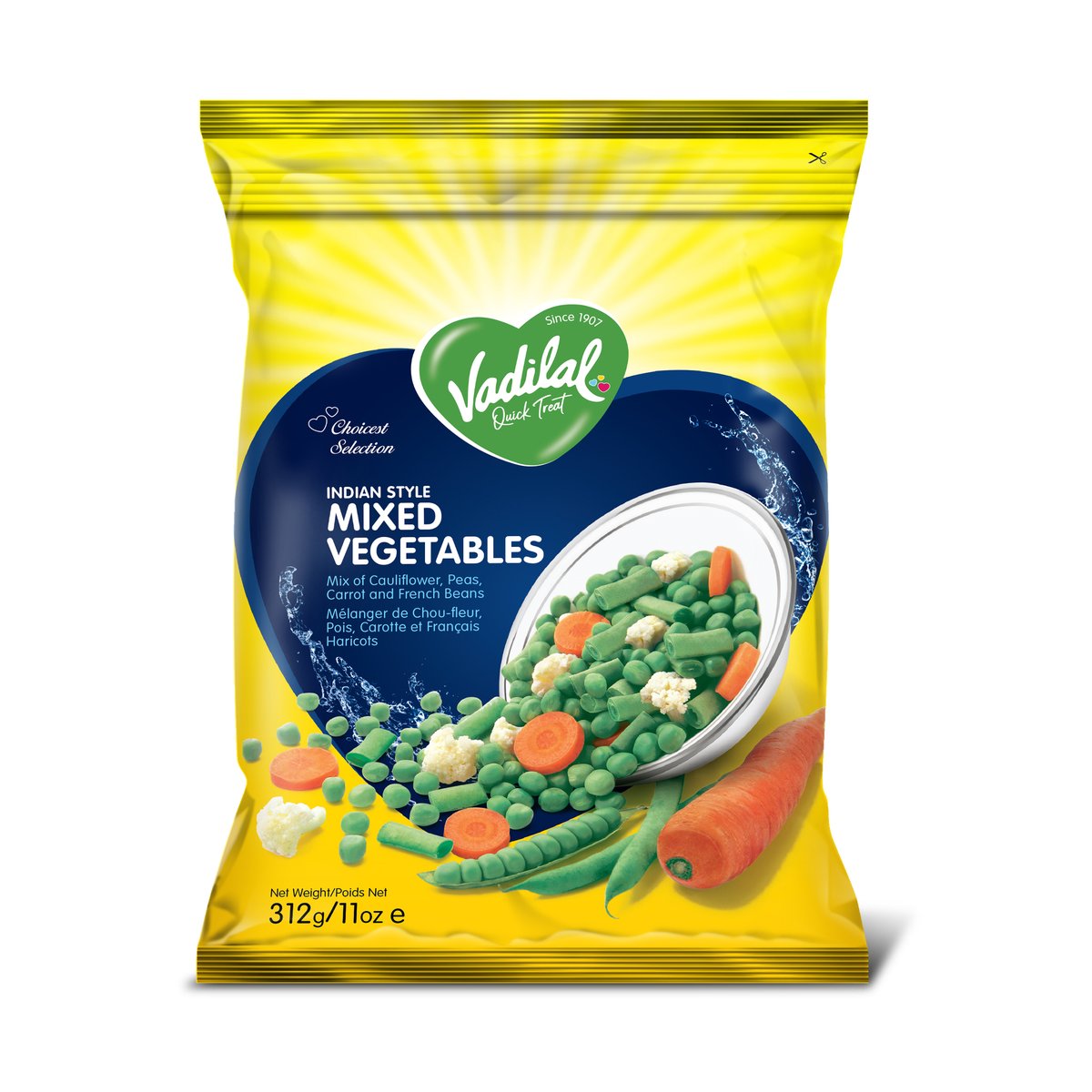 VADILAL MIXED VEGETABLES 11OZ - Image 1